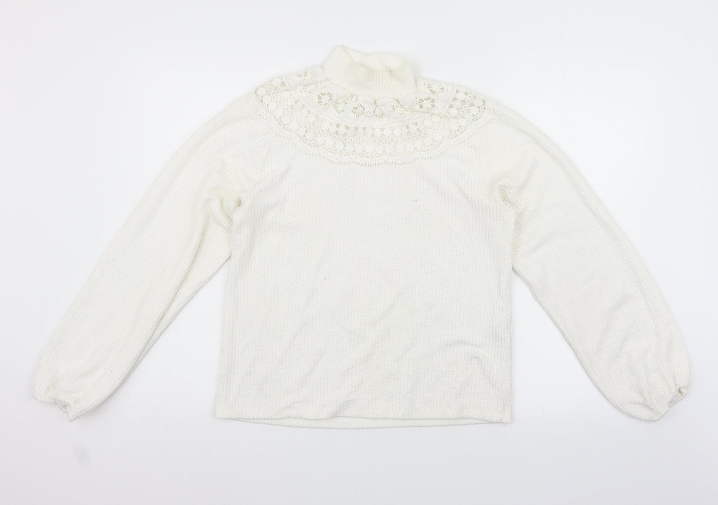 Zara Womens White   Pullover Jumper Size M