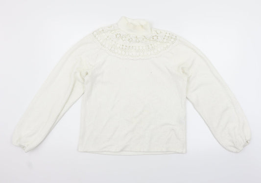Zara Womens White   Pullover Jumper Size M