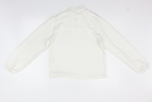 Zara Womens White   Pullover Jumper Size M