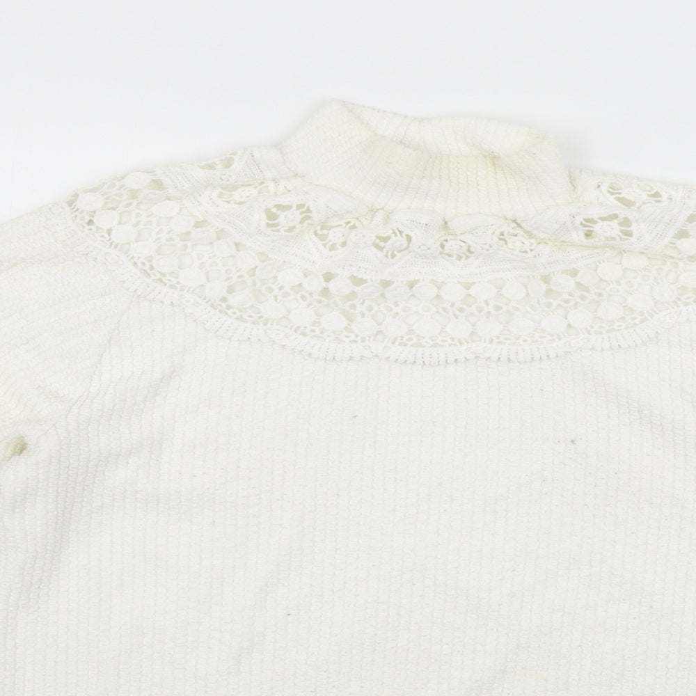 Zara Womens White   Pullover Jumper Size M