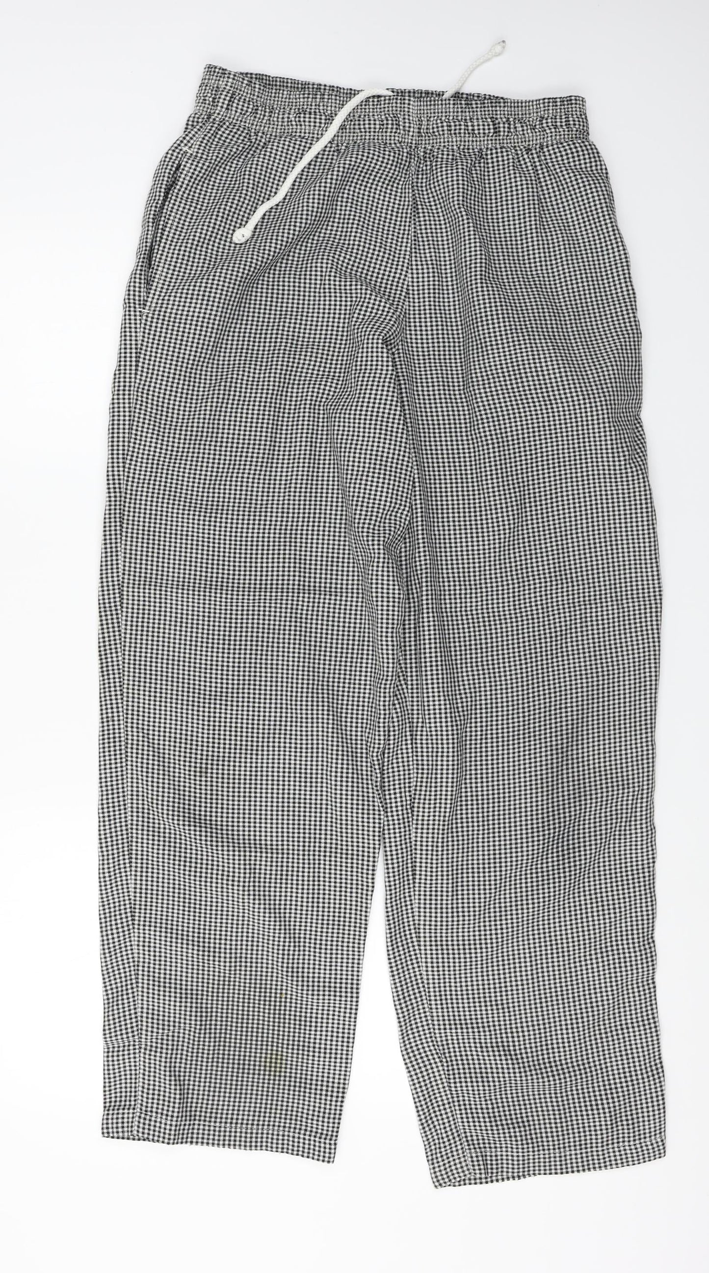 cheff whites Mens Grey Check  Trousers  Size 30 in L26 in