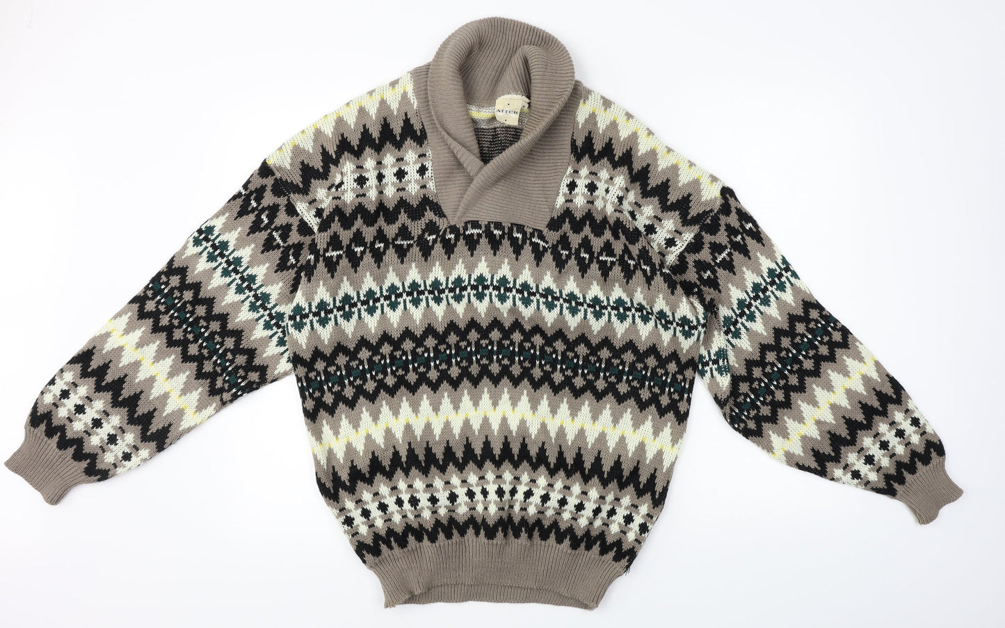 Aitch  Womens Brown Herringbone  Pullover Jumper Size M