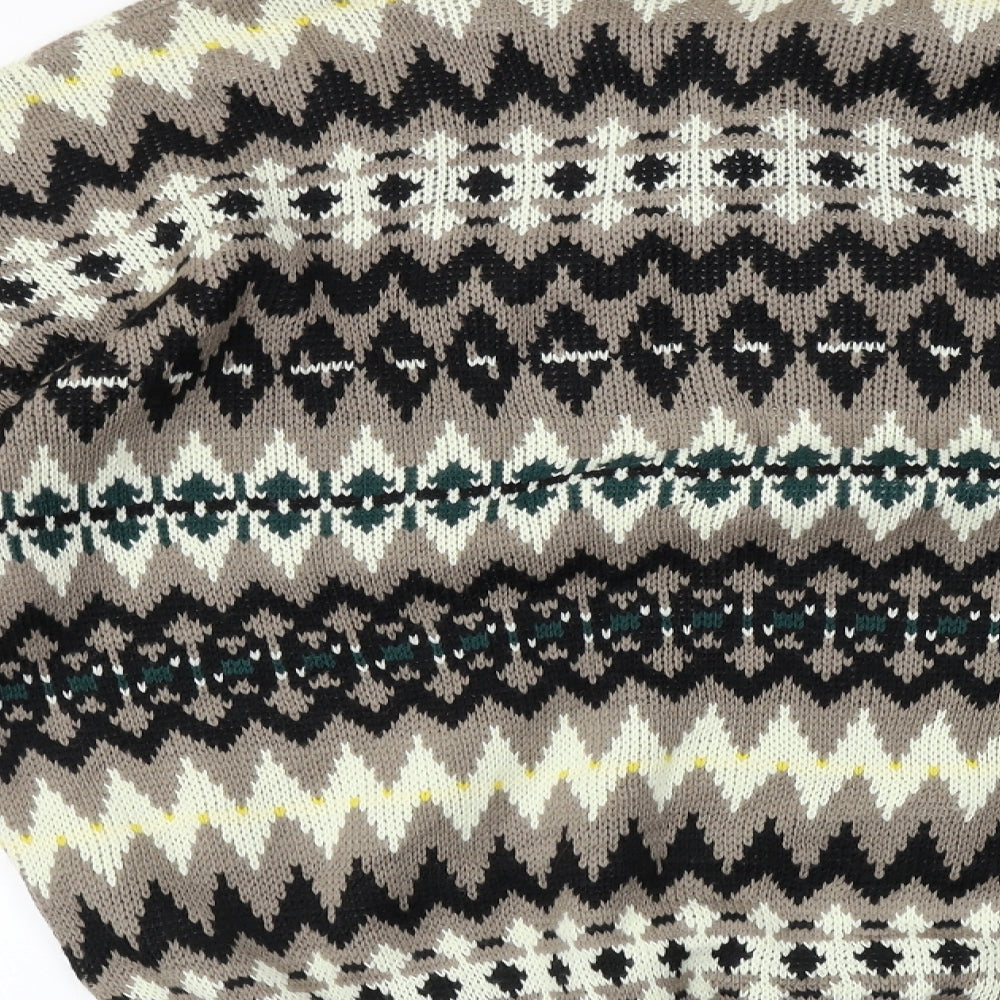 Aitch  Womens Brown Herringbone  Pullover Jumper Size M