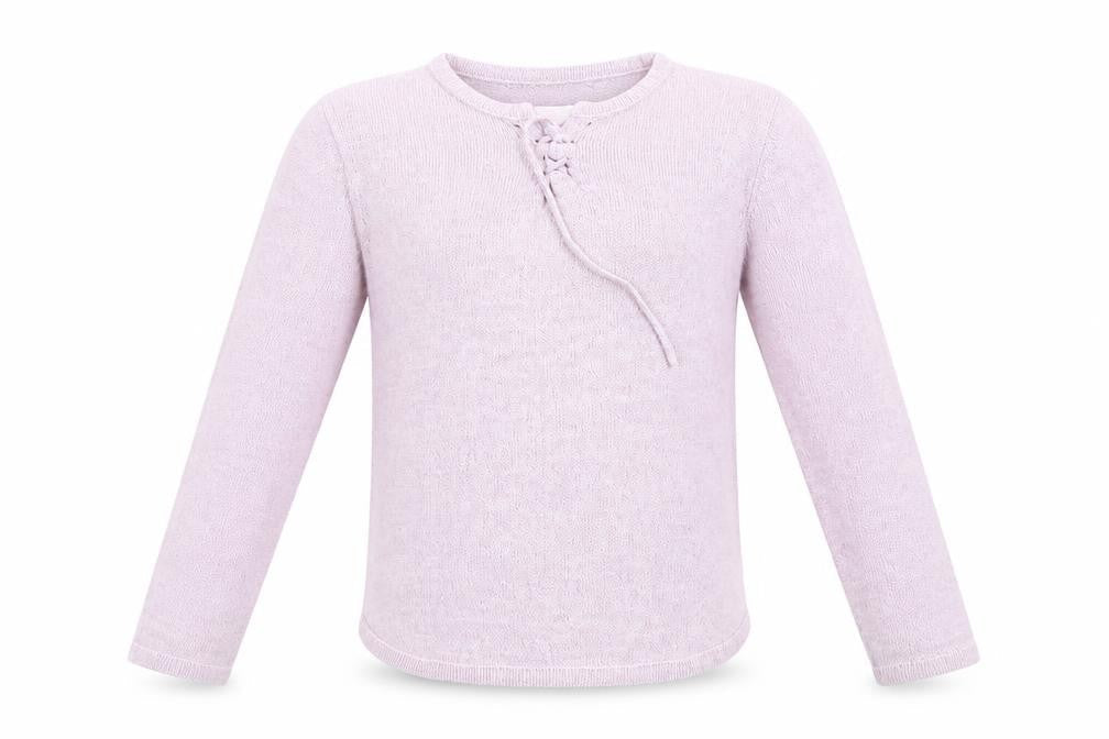 Front view of Cherokee girls’ pink basic blouse, size 6-7, years