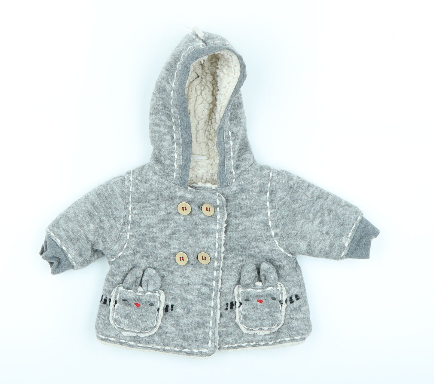 NEXT Baby Grey   Basic Coat Coatigan Size 0-3 Months