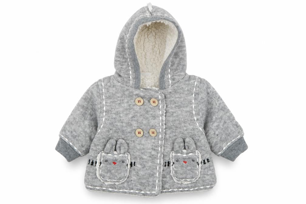 Front view of Next Baby Grey Basic Coat Coatigan, size 0-3, Months