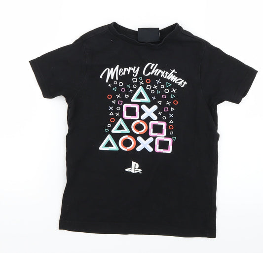 George Boys Black   Basic T-Shirt Size 5-6 Years  - Playstation