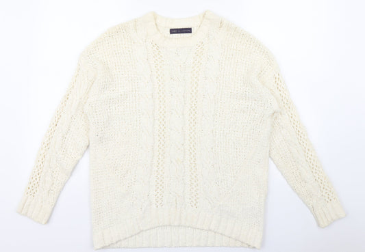 Marks and Spencer Womens White   Pullover Jumper Size M