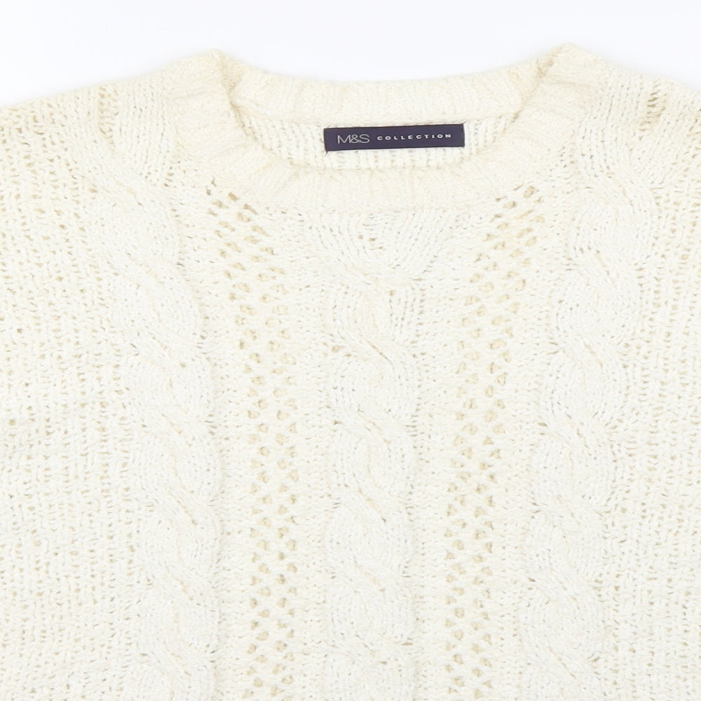 Marks and Spencer Womens White   Pullover Jumper Size M