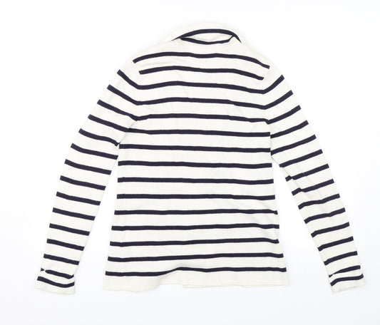M&S Womens White Striped  Jacket  Size 10
