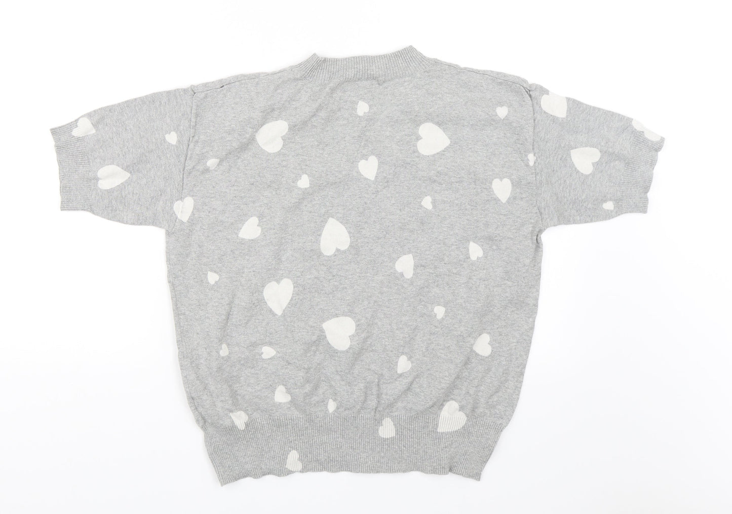 M&S Womens Grey   Basic Blouse Size M  - Hearts