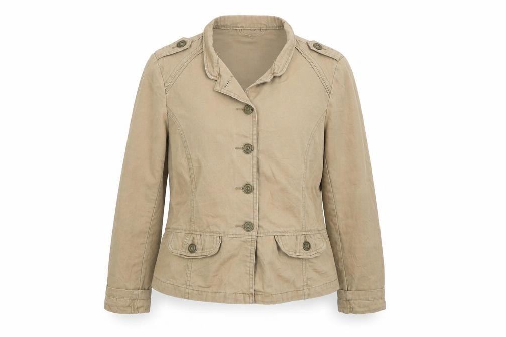ervie Womens Beige   Biker Coat Size 14