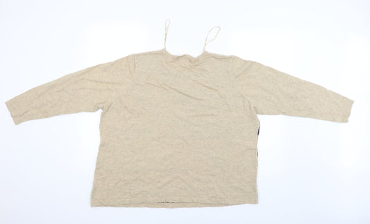 Bonmarché Womens Beige Striped  Pullover Jumper Size XL