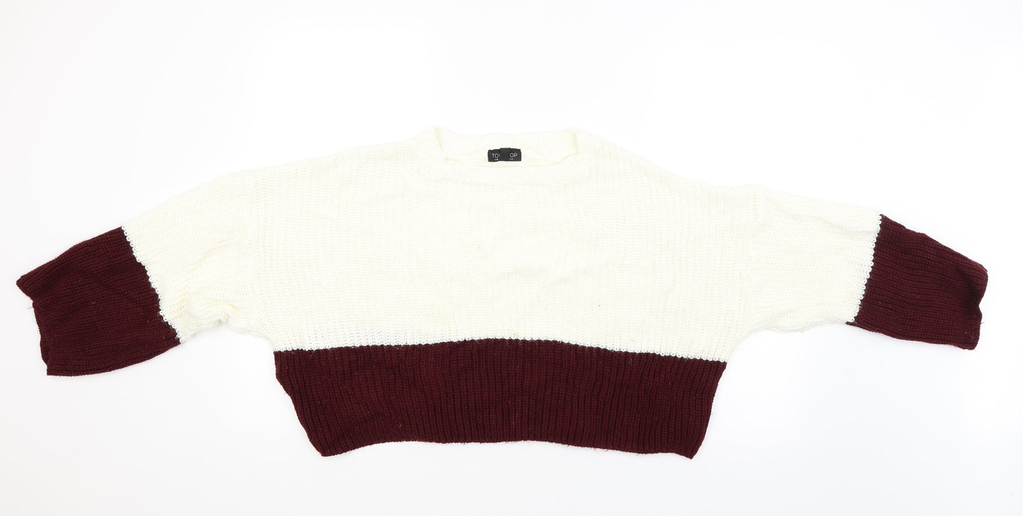 Topshop Womens White   Pullover Jumper Size 8
