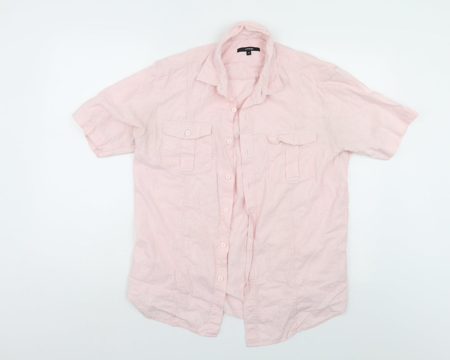 George Mens Pink    Button-Up Size M