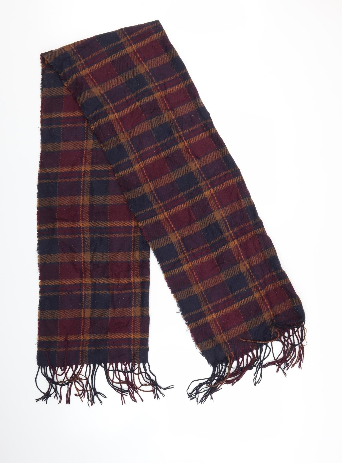 Preworn Unisex Red Plaid   Scarf