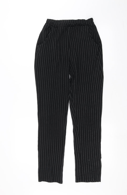 PRETTYLITTLETHING Womens Black   Trousers  Size 10 L25 in