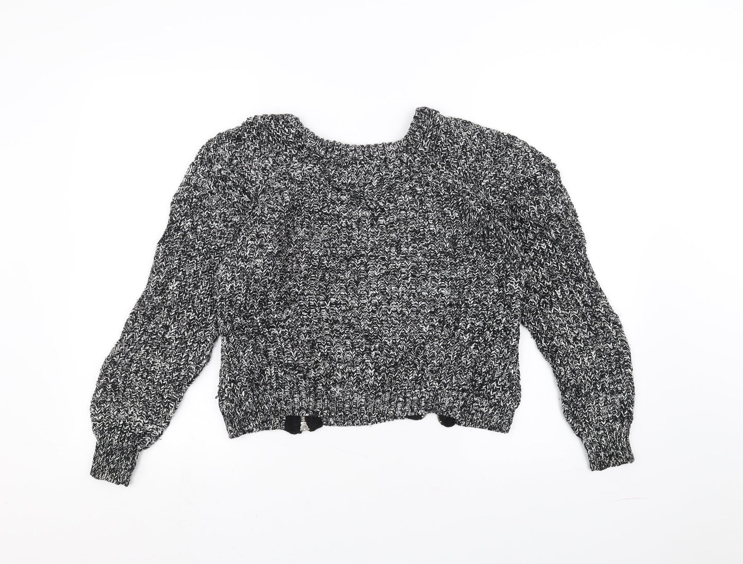 H&M Womens Black  Knit Pullover Jumper Size 10