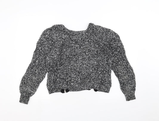 H&M Womens Black  Knit Pullover Jumper Size 10