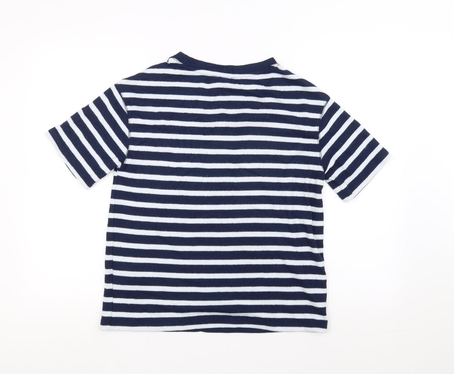 Marks and Spencer Womens Blue Striped  Basic T-Shirt Size 8