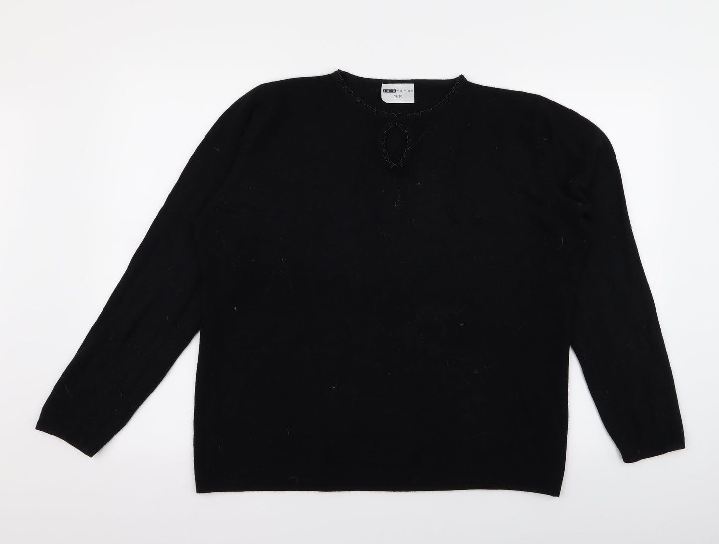 Sara Womens Black   Pullover Jumper Size 18