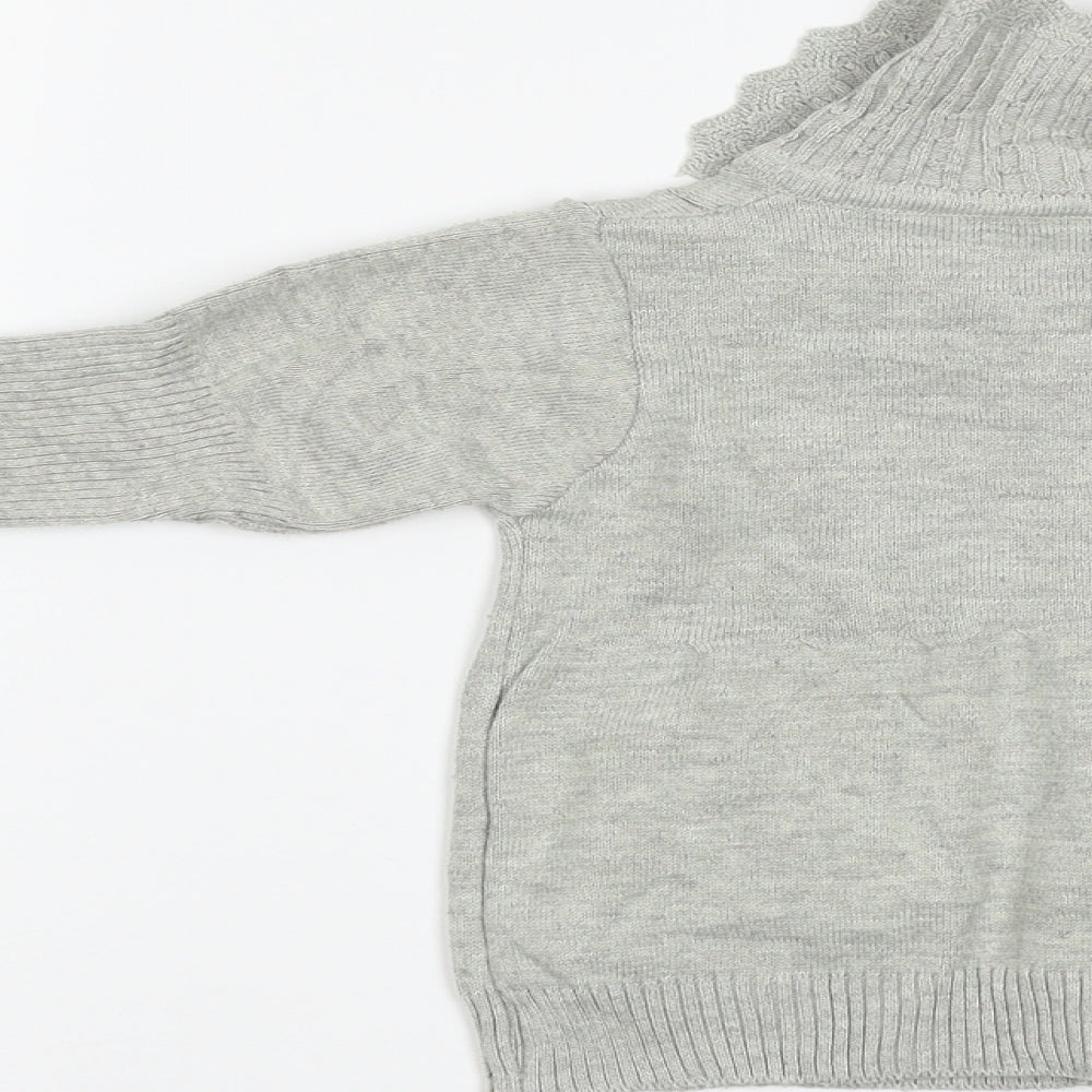 Preworn Girls Grey   Cardigan Jumper Size 3 Years