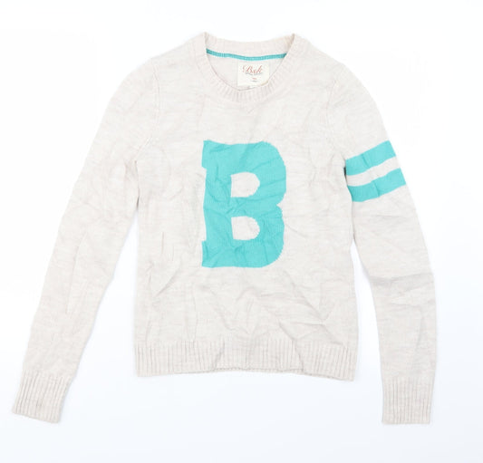 BSK Womens Beige  Knit Pullover Jumper Size S