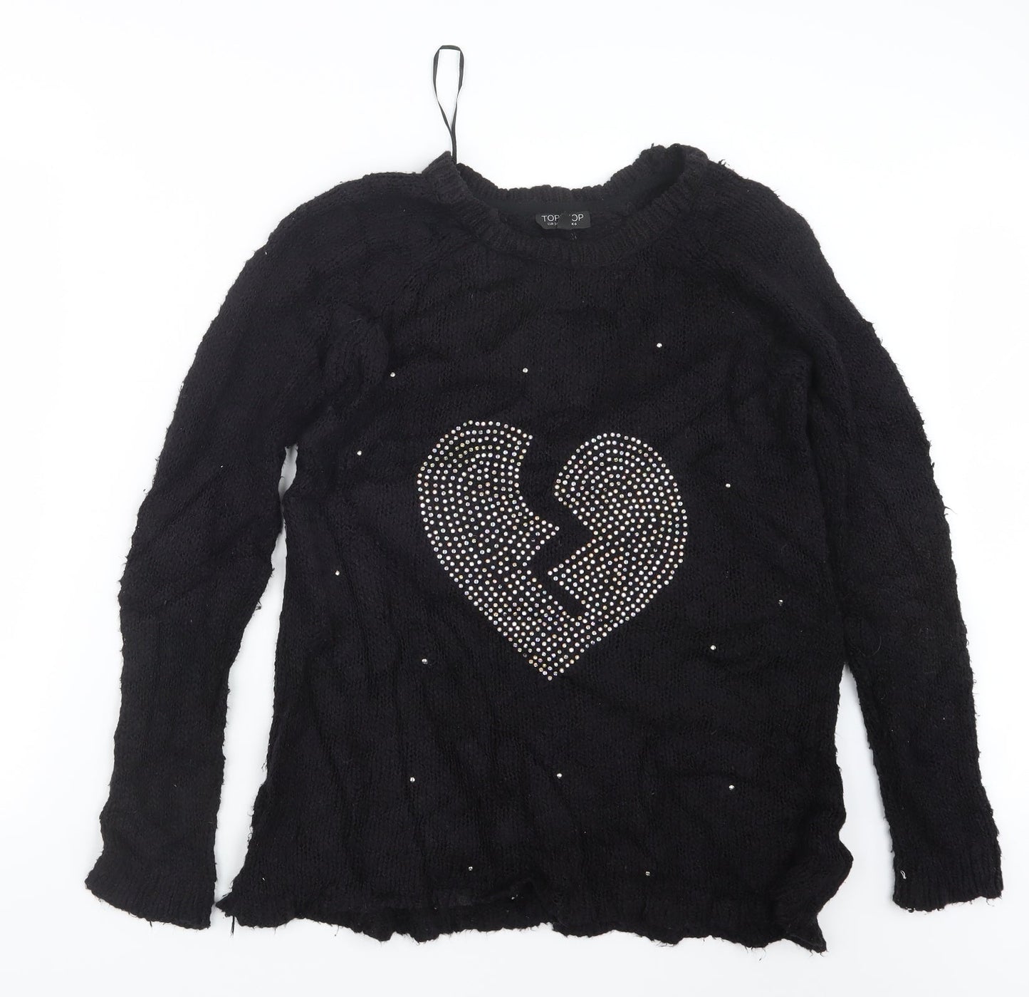Topshop Womens Black  Knit Pullover Jumper Size 6