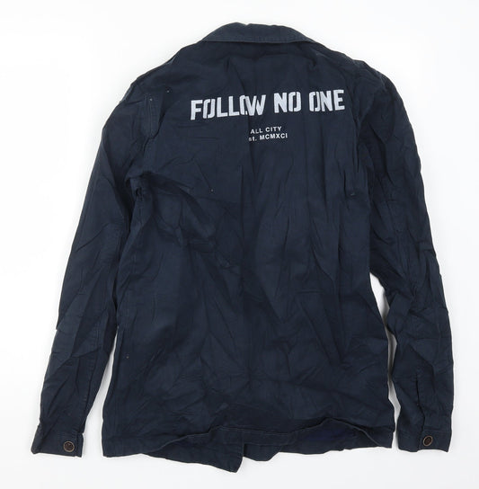 Pull & Bear Mens Blue   Jacket  Size S  - Follow No One