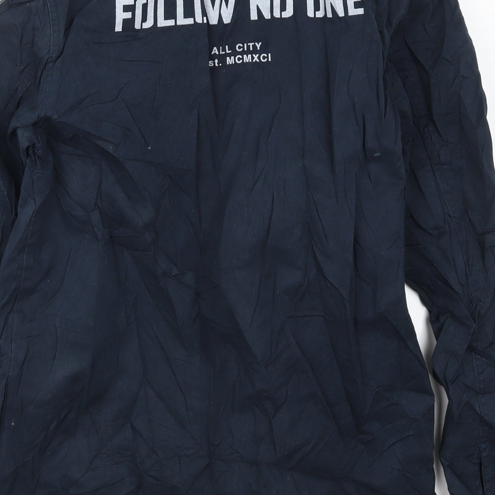 Pull & Bear Mens Blue   Jacket  Size S  - Follow No One