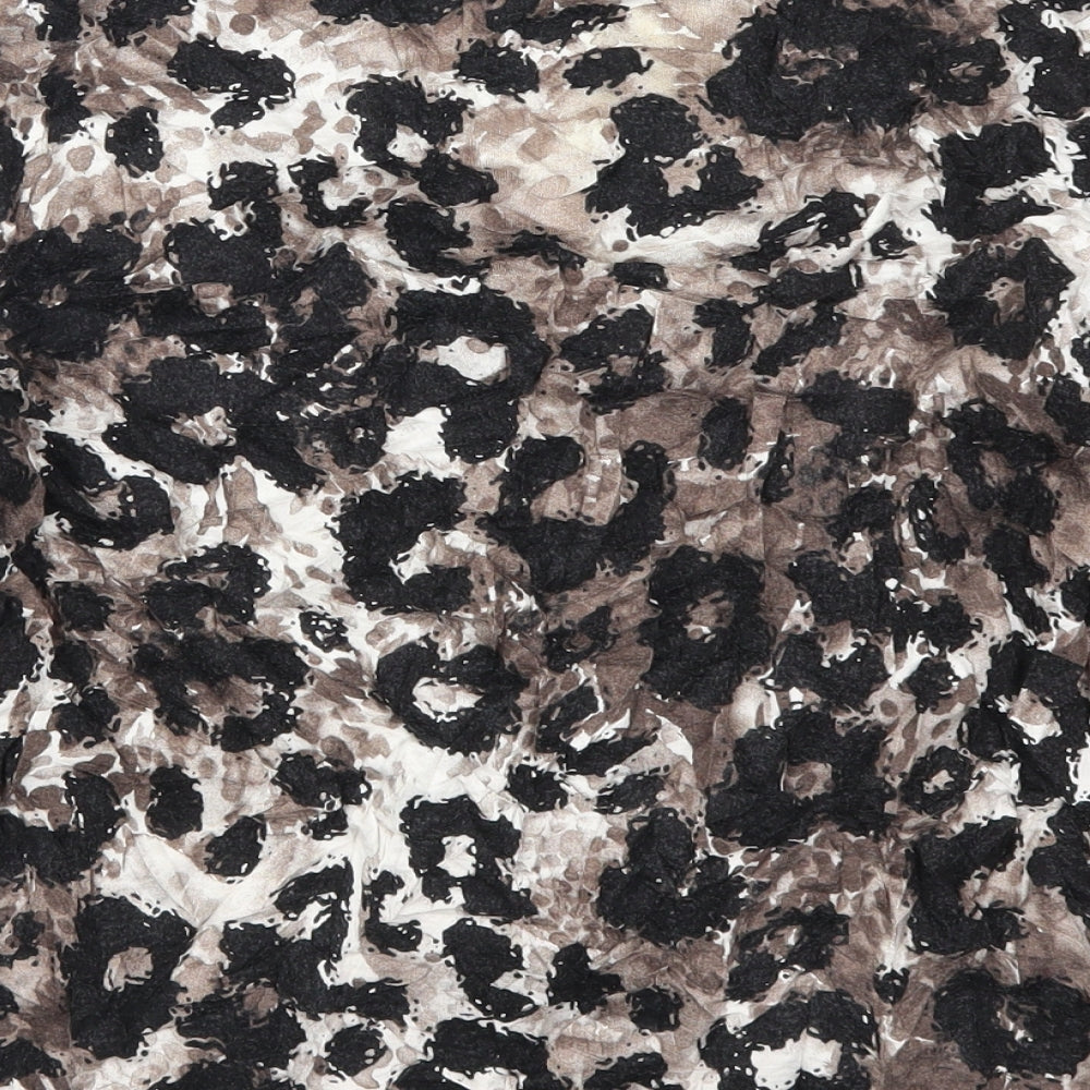 VINCI Womens Brown Animal Print  Basic T-Shirt Size 16