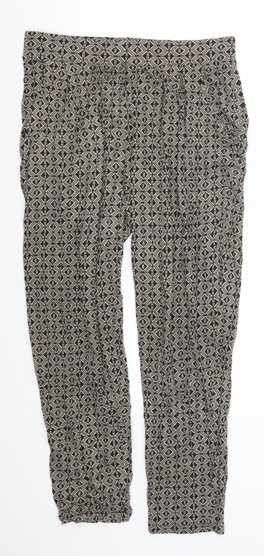 Preworn Womens Brown Geometric  Trousers  Size 30 in L25 in
