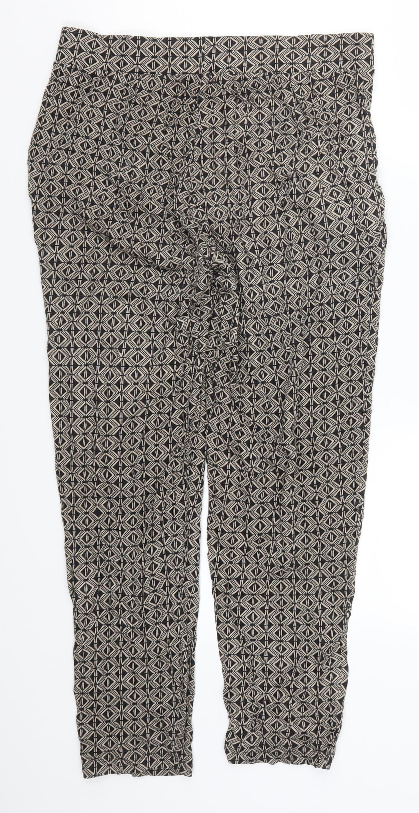 Preworn Womens Brown Geometric  Trousers  Size 30 in L25 in
