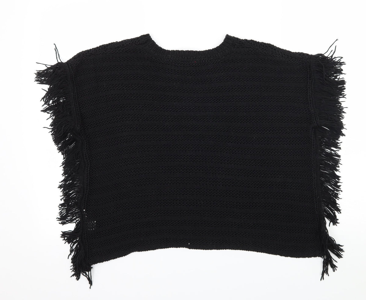 Young Dimension Girls Black  Knit Pullover Jumper Size 11-12 Years