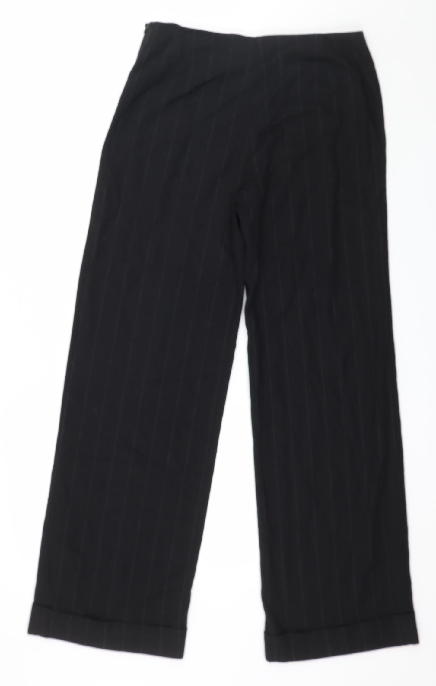 NEXT Womens Black Striped  Trousers  Size 12 L30 in
