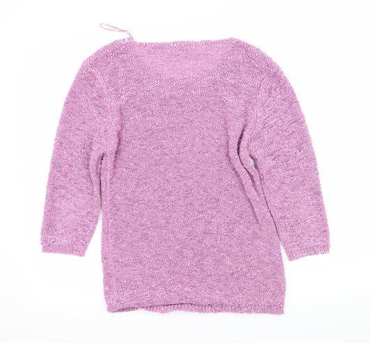 Bonmarché Womens Purple  Knit Pullover Jumper Size S