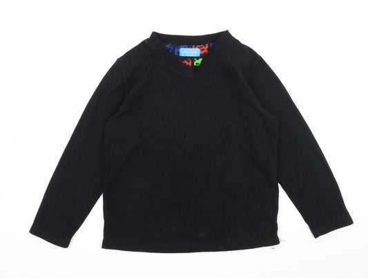 Primark Boys Black Solid Fleece  Pyjama Top Size 9-10 Years