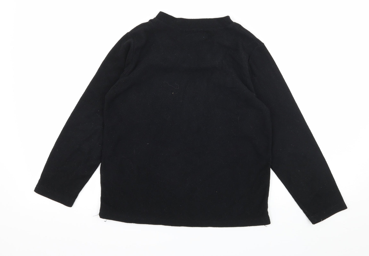 Primark Boys Black Solid Fleece  Pyjama Top Size 9-10 Years