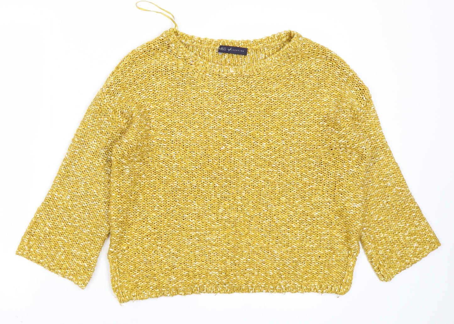 M&S Collection Womens Yellow  Knit Pullover Jumper Size S