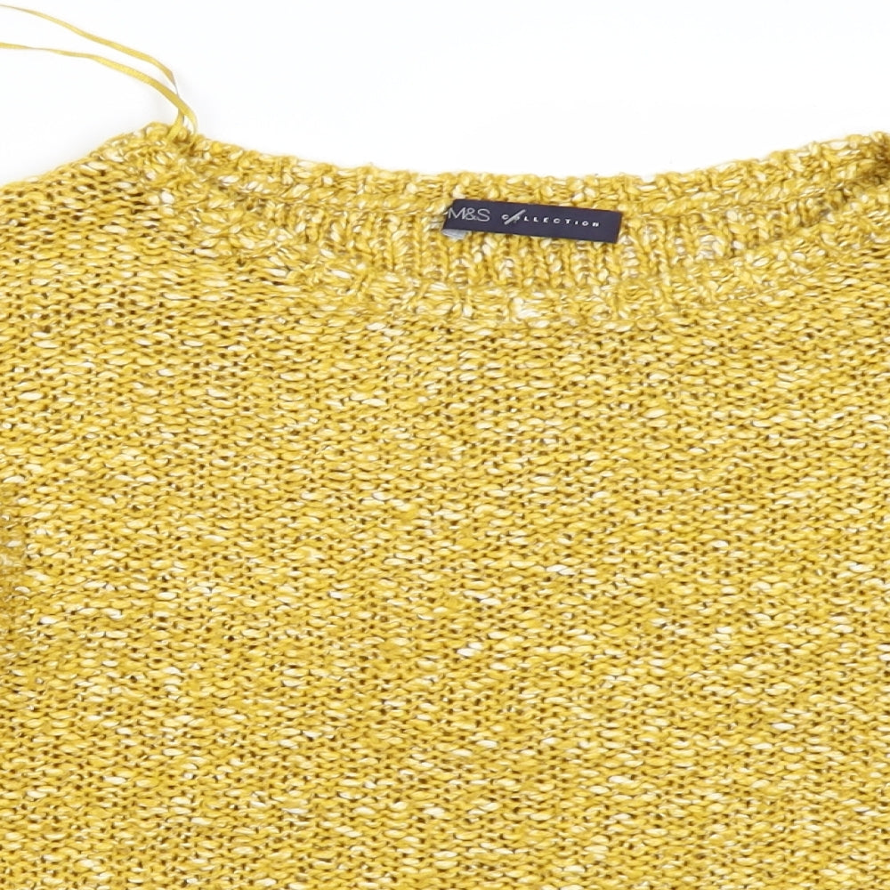 M&S Collection Womens Yellow  Knit Pullover Jumper Size S