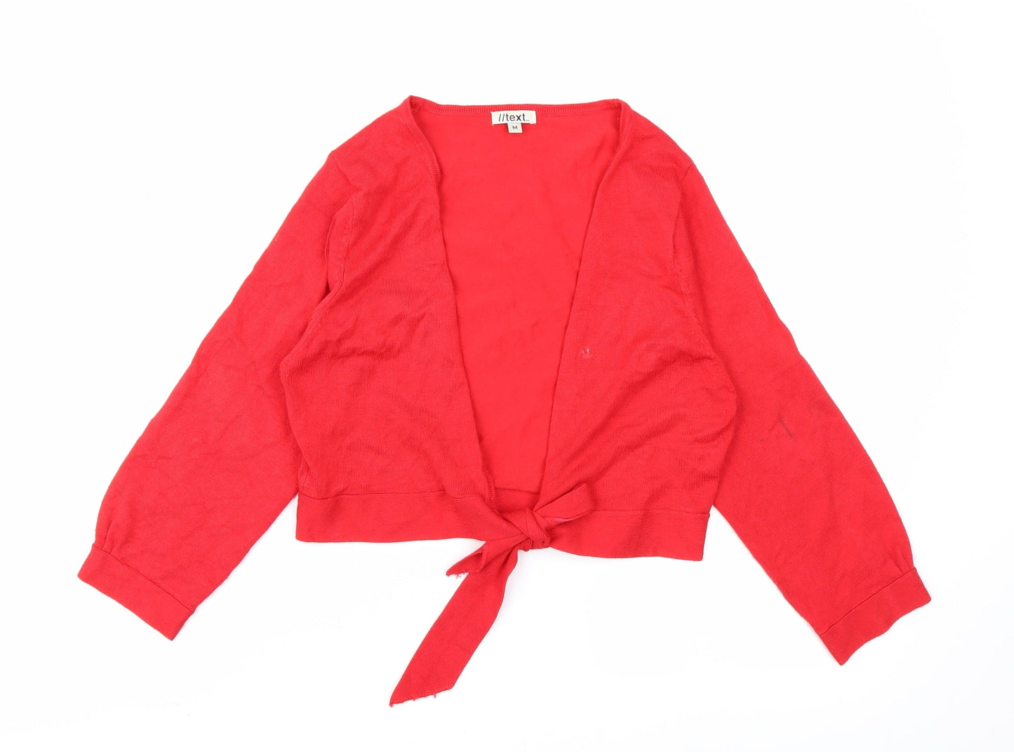 //text Womens Red   Cardigan Jumper Size M