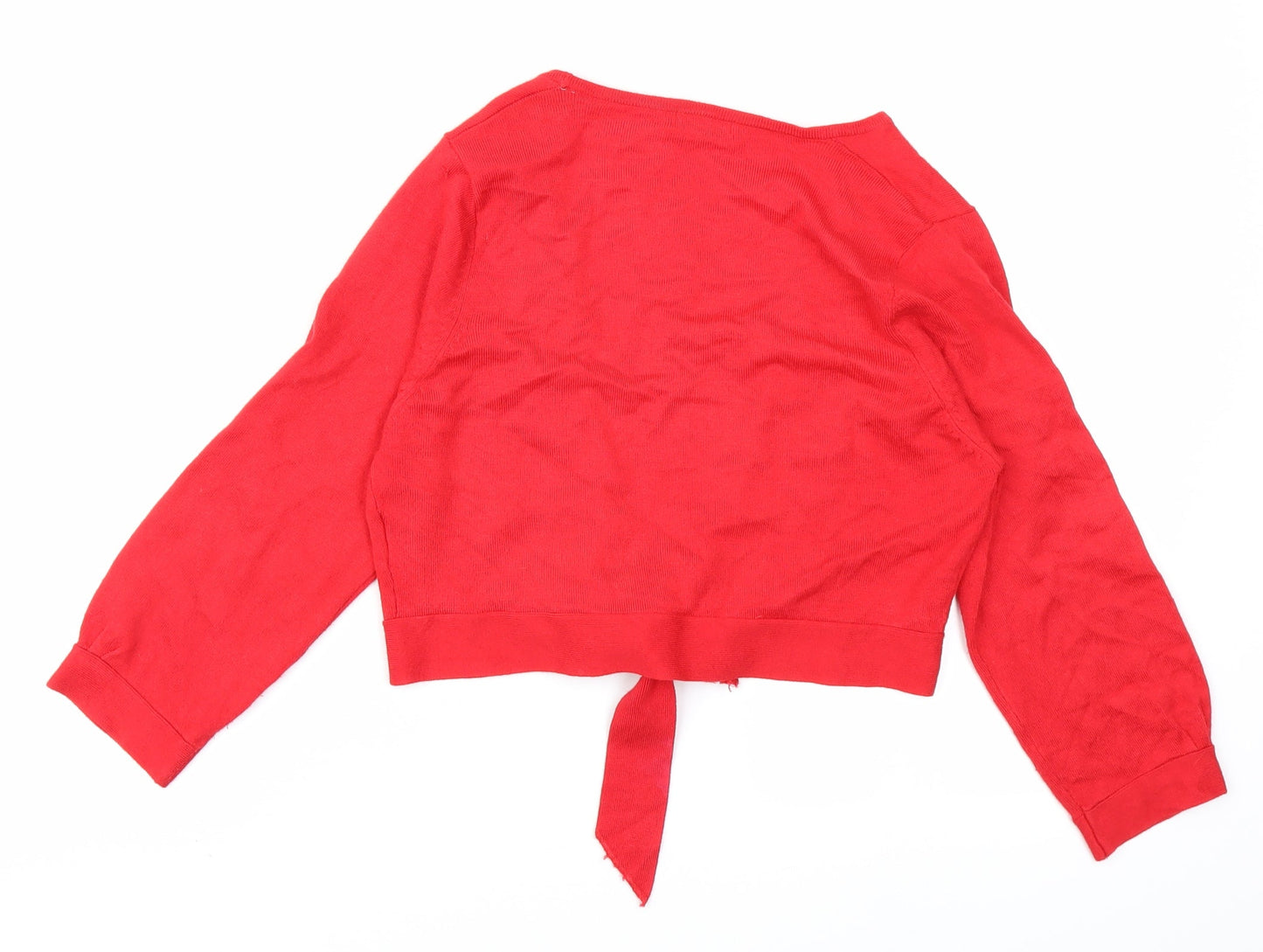 //text Womens Red   Cardigan Jumper Size M