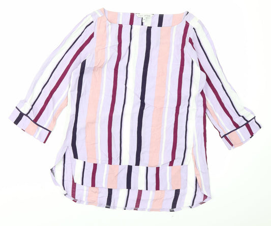 NEXT Womens Purple Striped  Basic Blouse Size 6