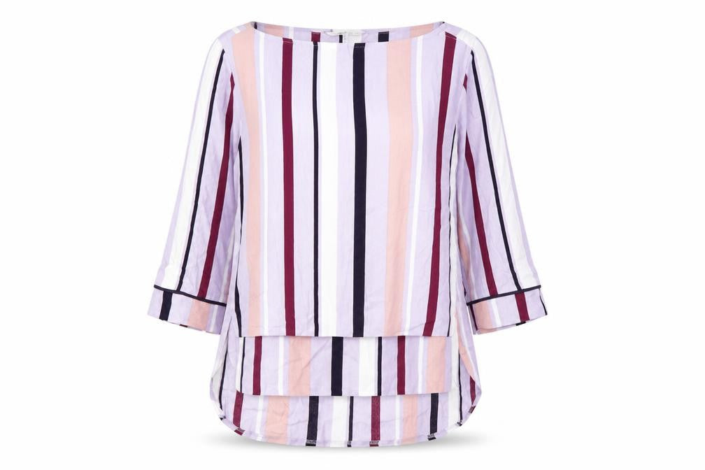 Next Womens Purple Striped  Basic Blouse Size 6