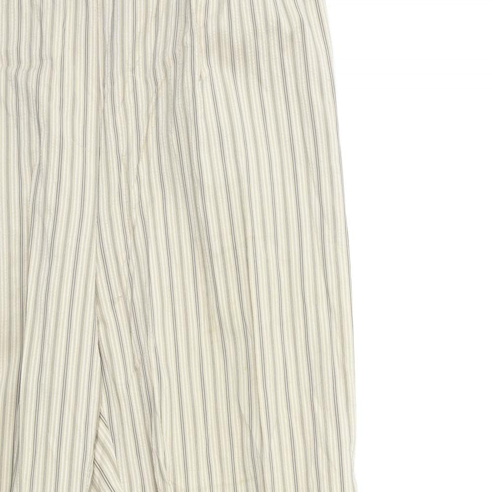 Marks and Spencer Womens Beige Striped  Trousers  Size 30 in L28 in
