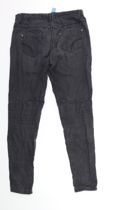 Denim & Co. Womens Grey  Denim Skinny Jeans Size 8 L28 in