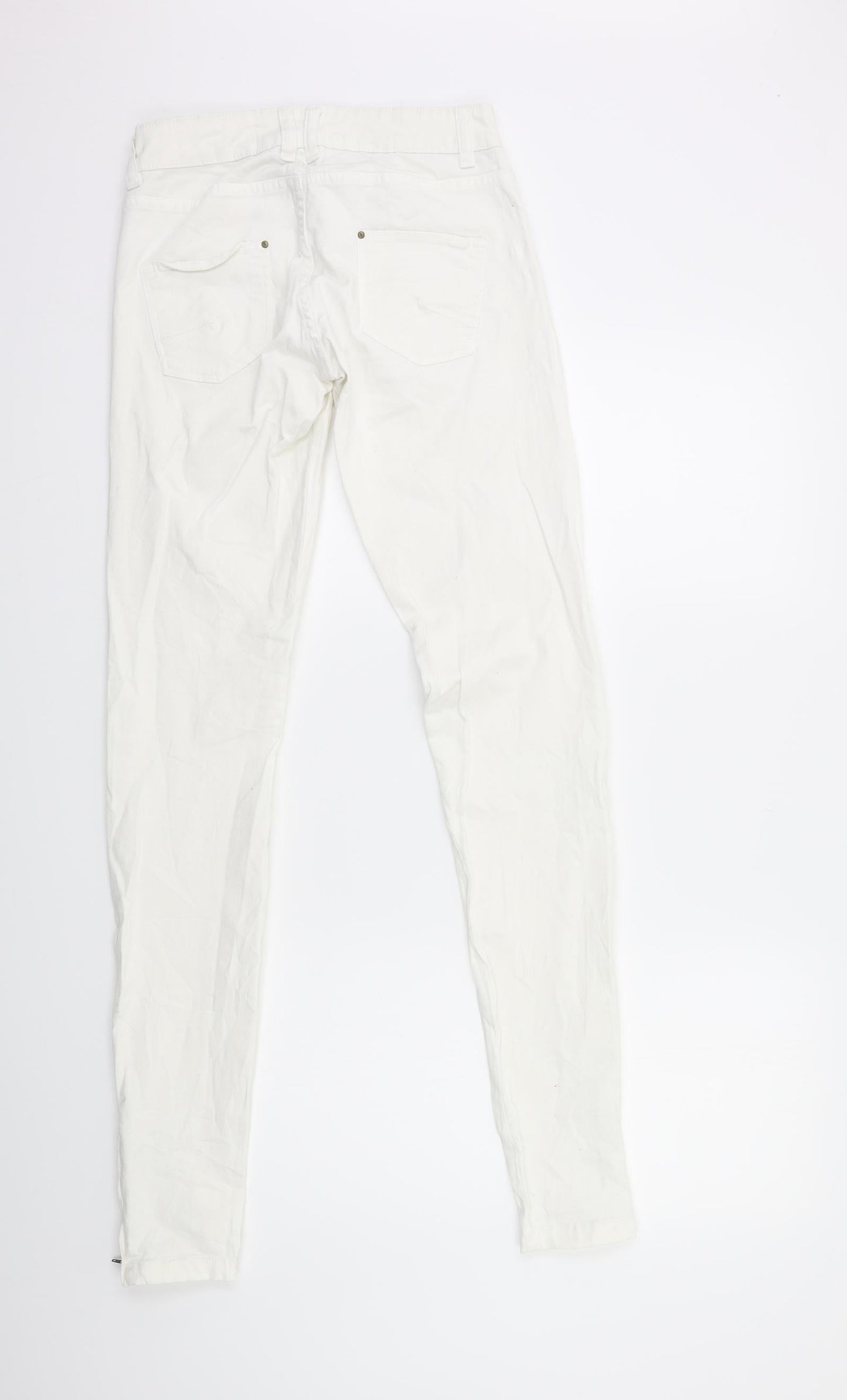 Preworn Womens White  Denim Skinny Jeans Size 26 in L31 in