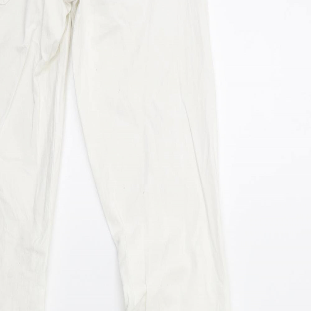 Preworn Womens White  Denim Skinny Jeans Size 26 in L31 in
