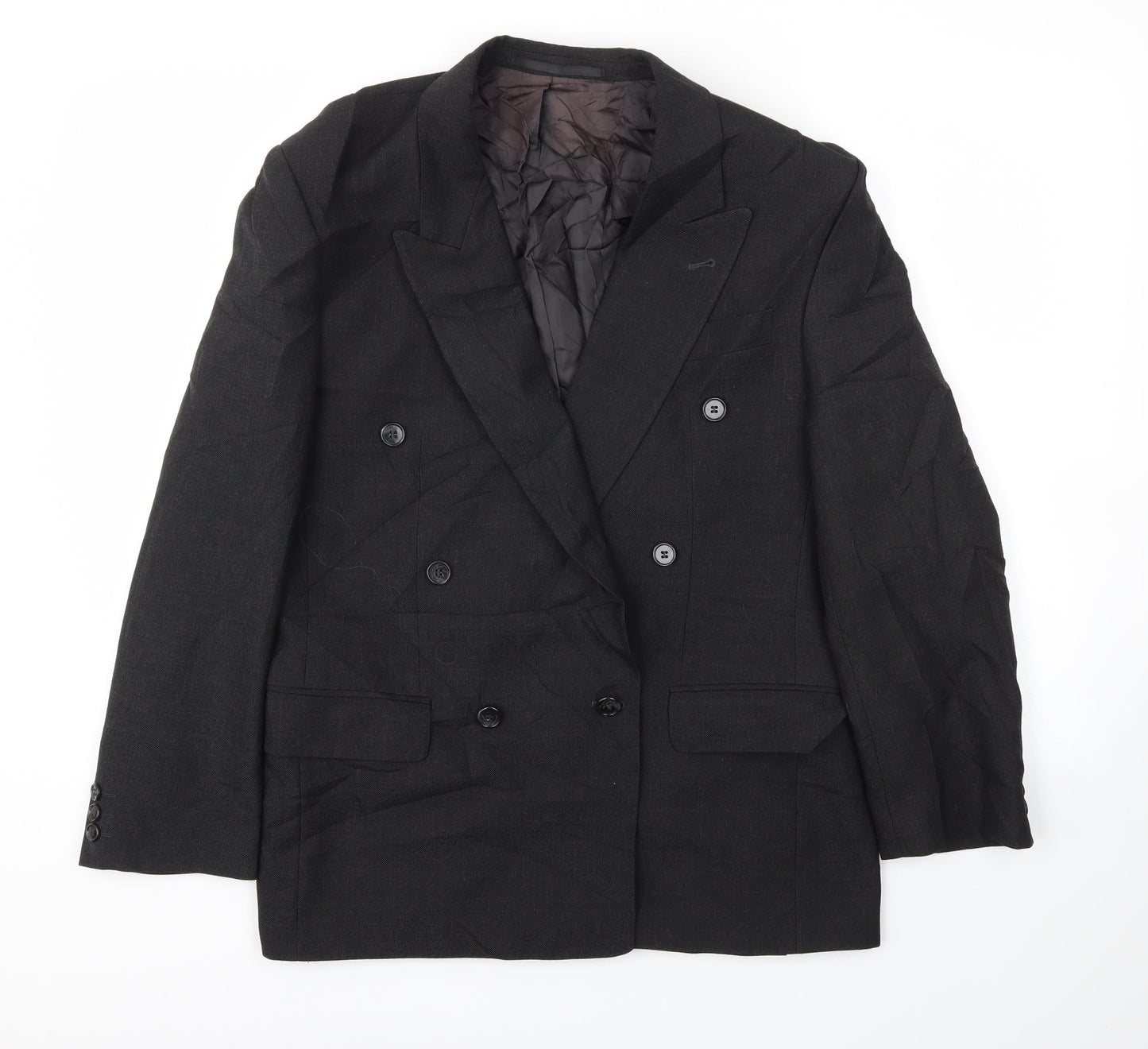 LEITHAUSER Mens Black   Jacket Blazer Size 44