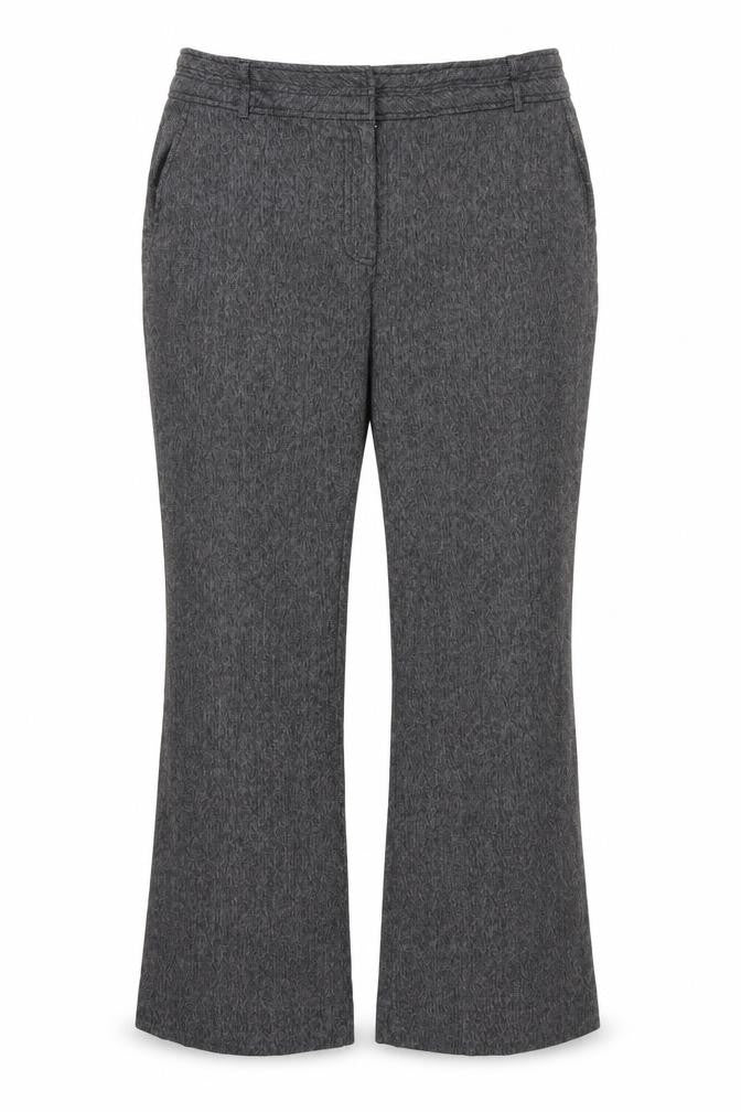 Front view of Soon women’s grey trousers, size UK 14, 28-inch leg